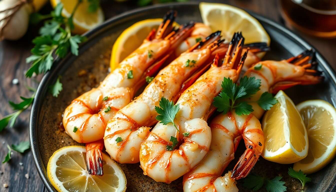Recette de gambas au beurre d'ail et citronnelle pour barbecues parfaits