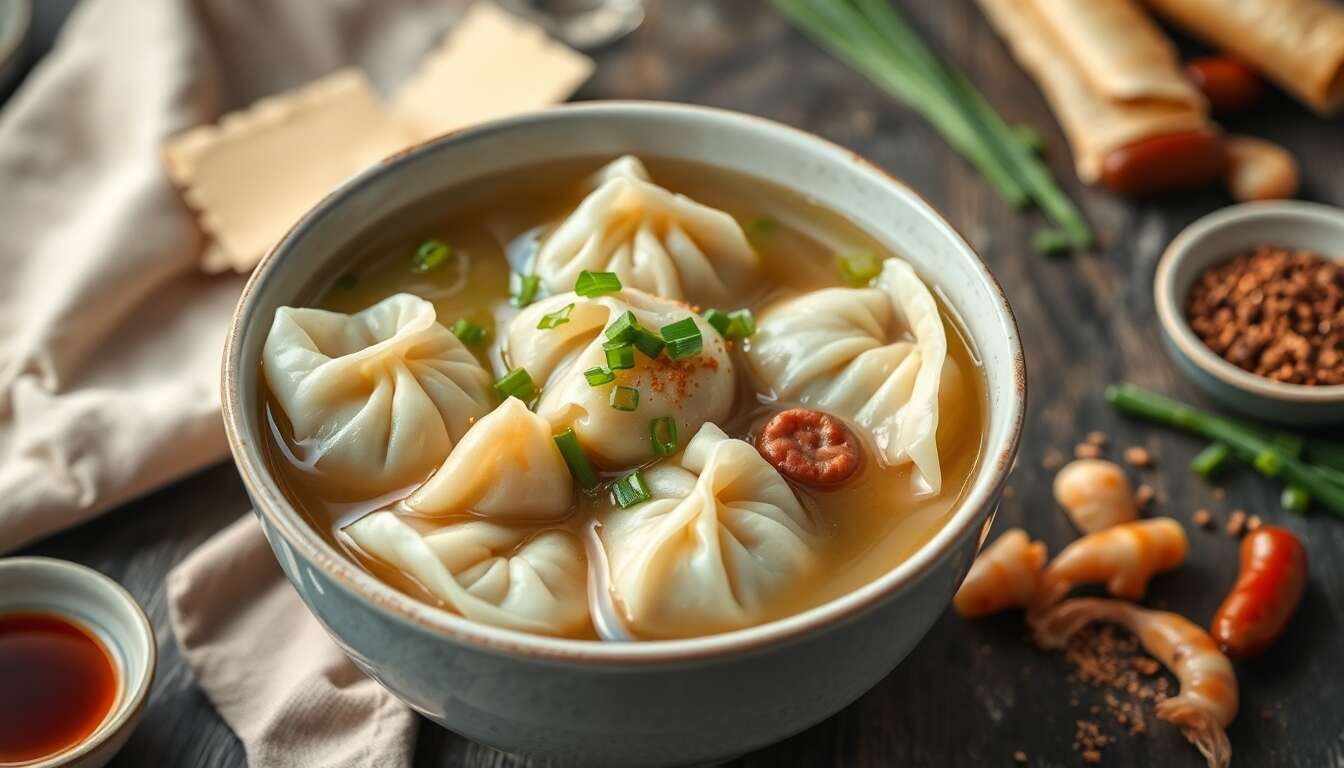 Recette de Soupe Wonton : raviolis Chinois Maison