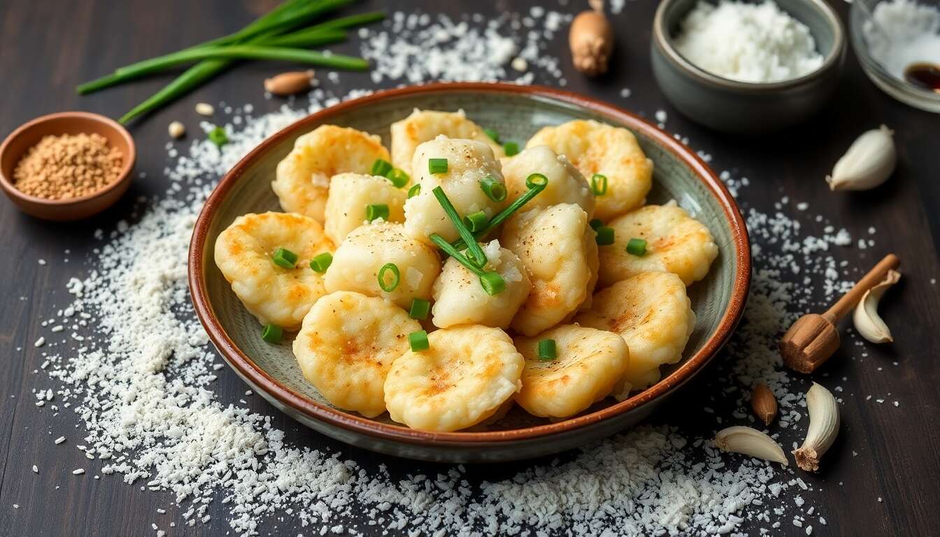 Galettes de Riz Farcies à la Ciboulette à l'Ail : recette Traditionnelle Gu Cai Kuei