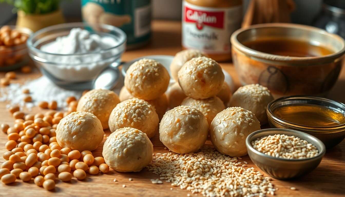 Boules de sésame sucrées : recette aux haricots mungo et châtaignes