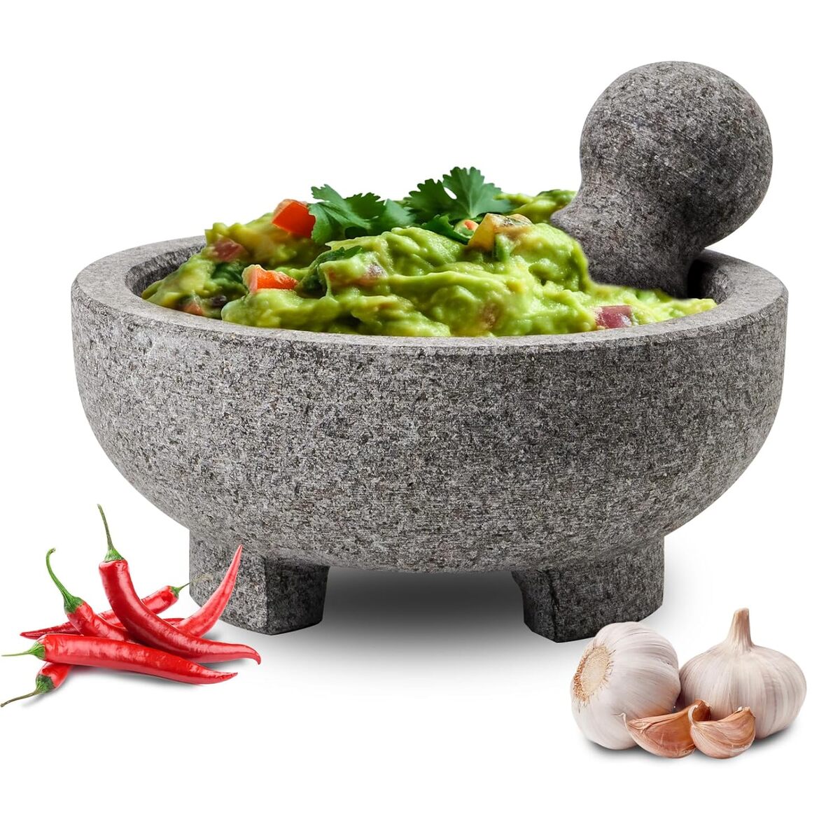 Test du mortier WhiteRhino : ensemble Molcajete Mexicano en granit naturel