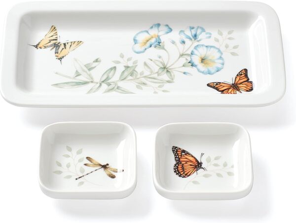 Lenox 892531 Butterfly Meadow Assiette et bols à sushi Multicolore