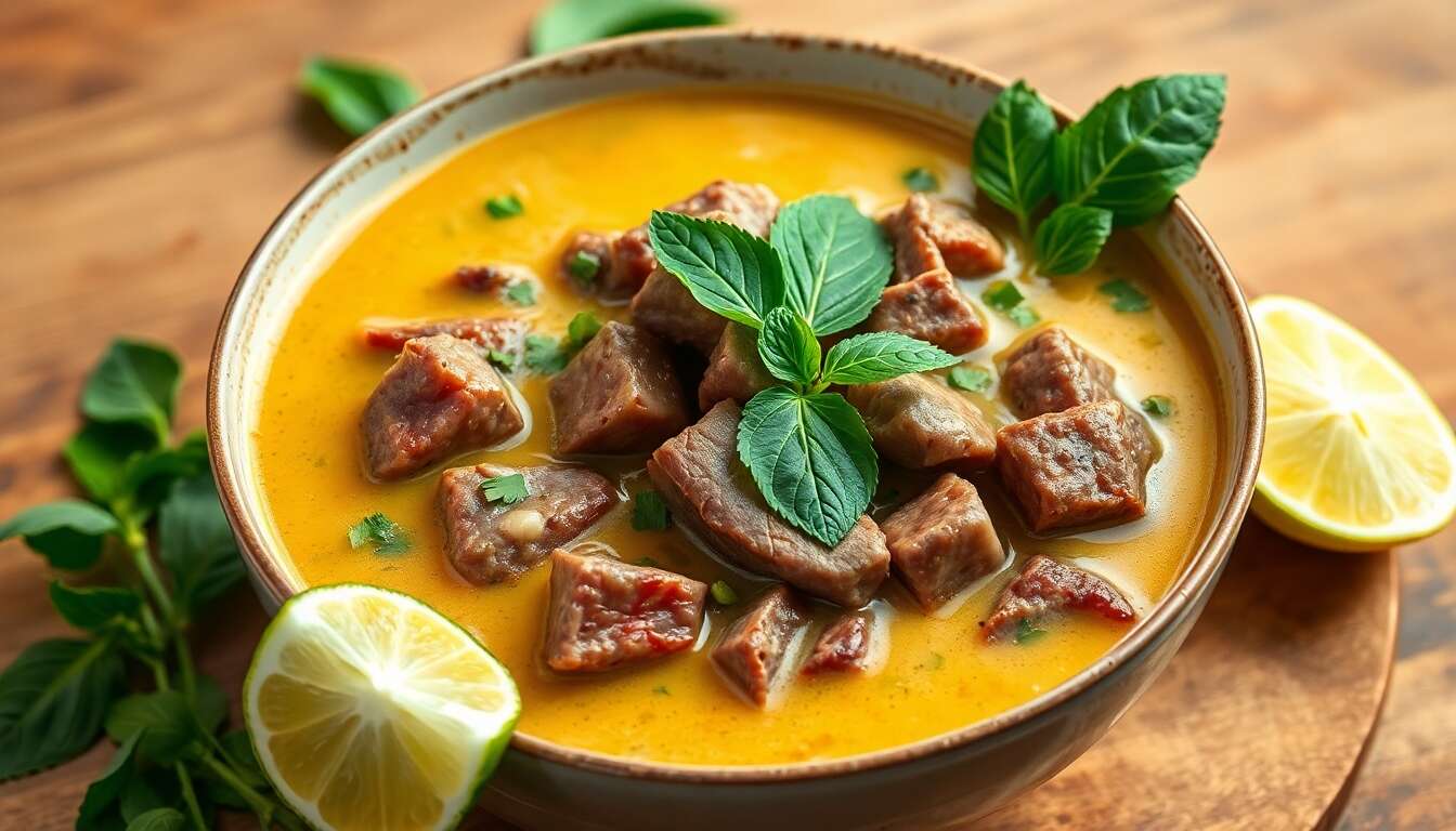 Soupe de curry vert au boeuf : une recette savoureuse