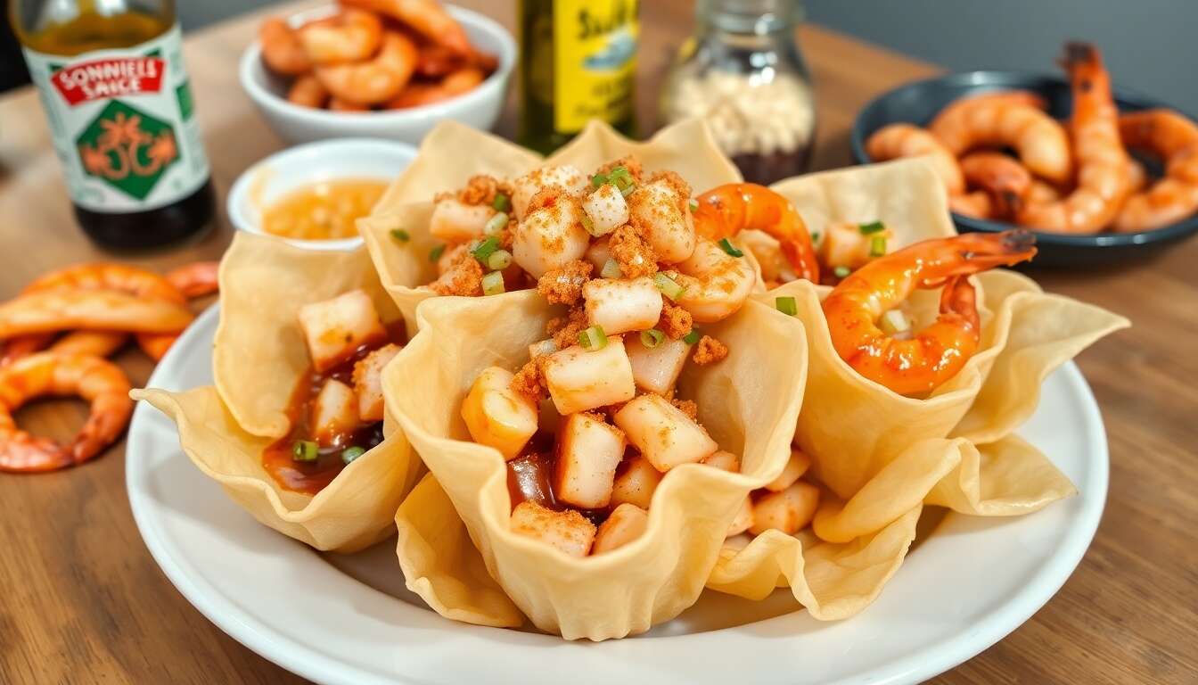 Chips de wonton au crabe et crevettes : la recette apéro idéale