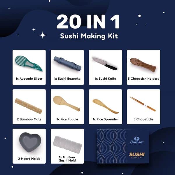 Campana Blue Kitchen Kit de fabrication de sushis pour débutants