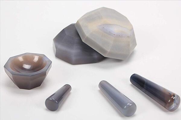 ID = 50mm Agate Naturelle Mortier et pilon Lab broyage