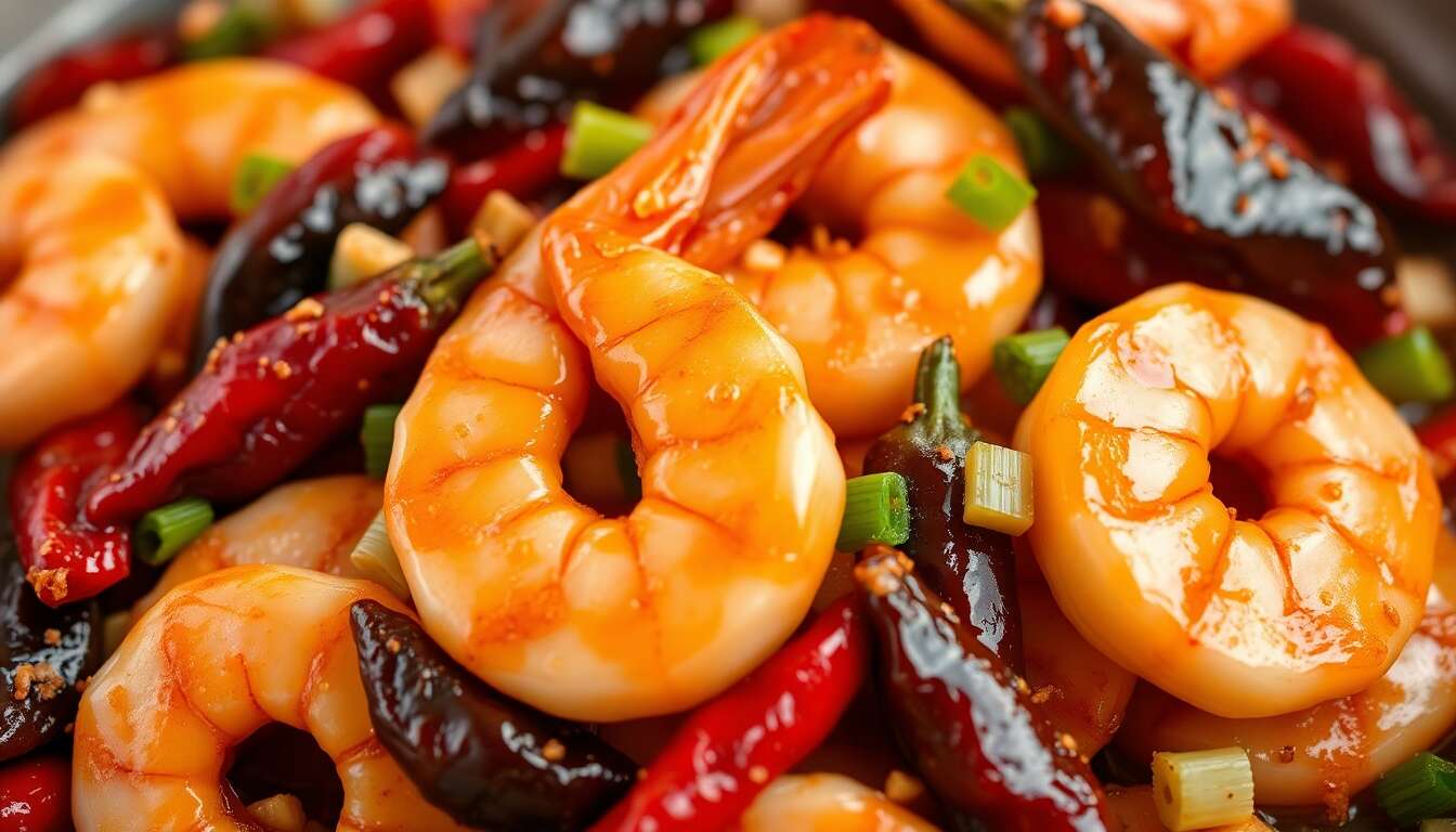 Recette de crevettes sautées au piment façon Sichuan