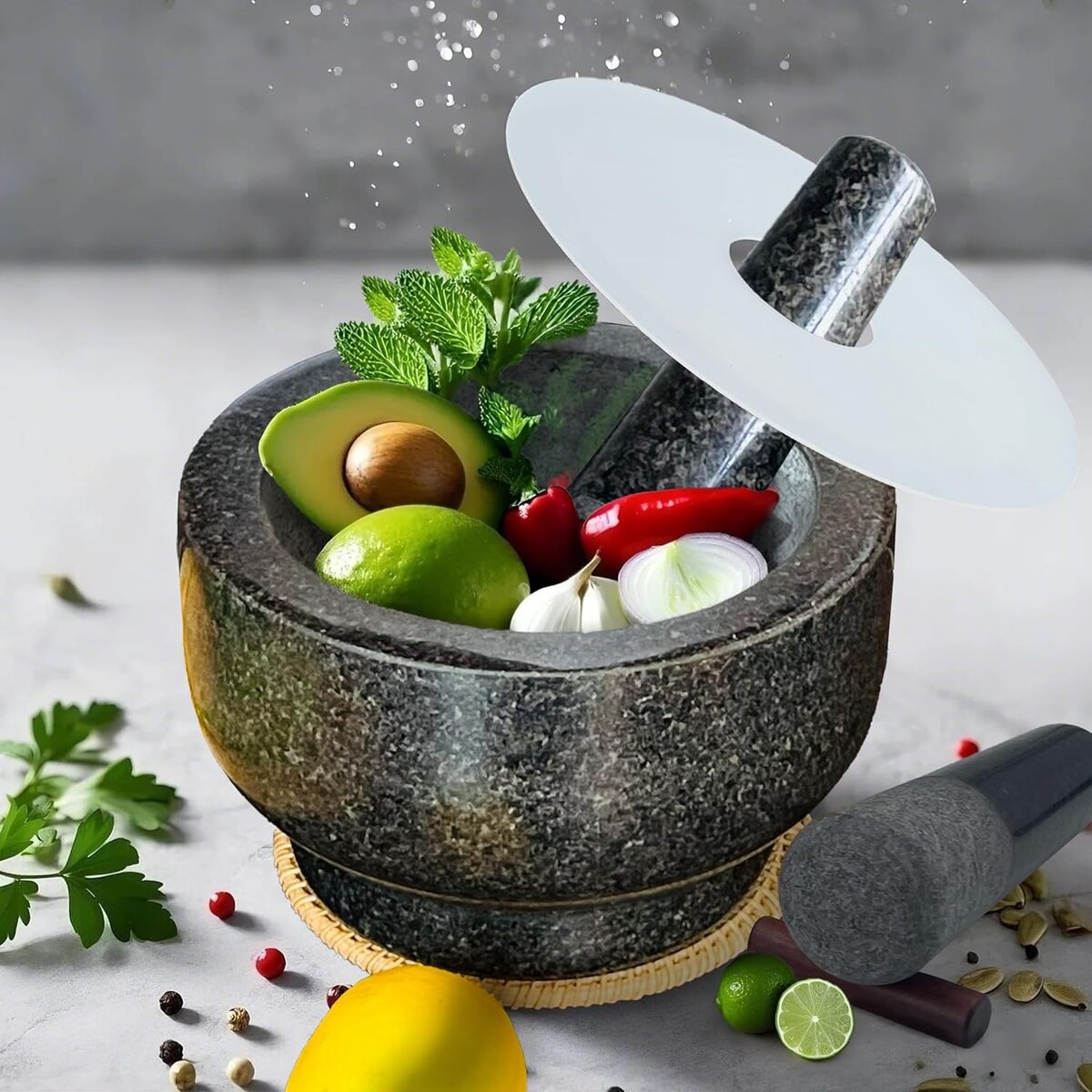 Avis sur le mortier et pilons en pierre : robustesse et tradition