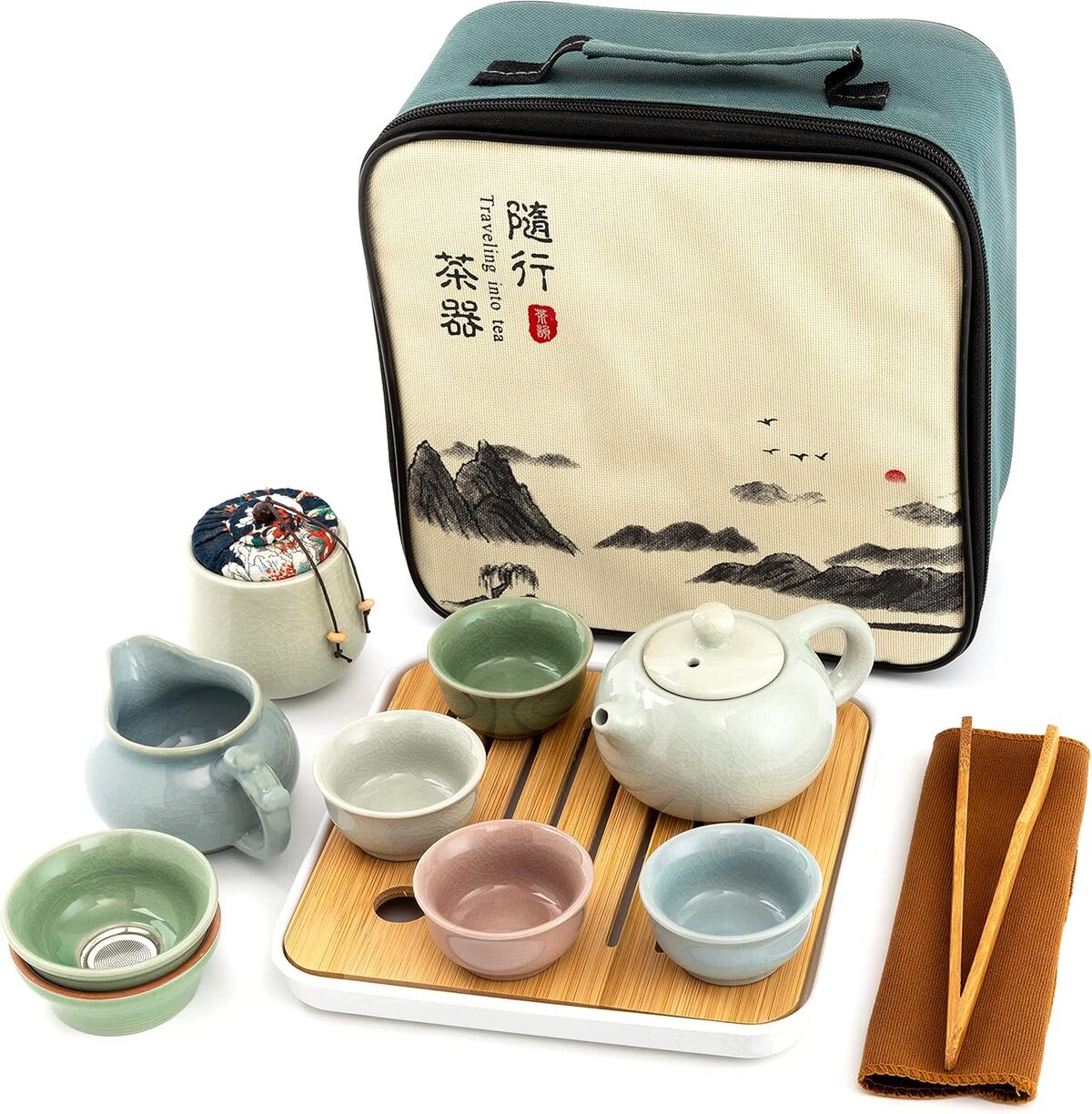 Avis sur le service à thé de voyage portable Kungfu : ensemble céramique avec accessoires