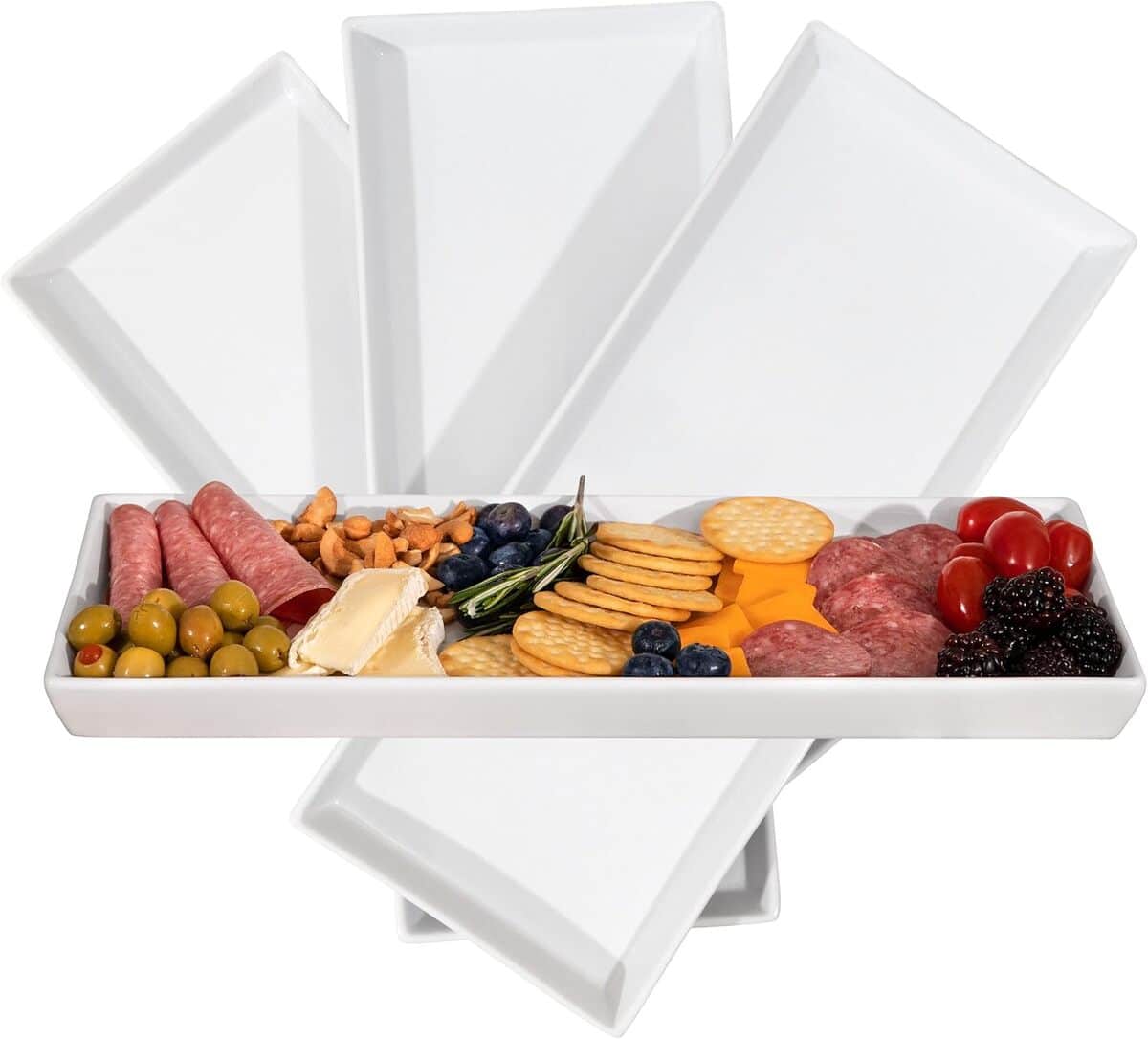 Avis sur les plateaux de service en céramique blanche 35, 6x15, 2 cm : l'élégance du divertissement