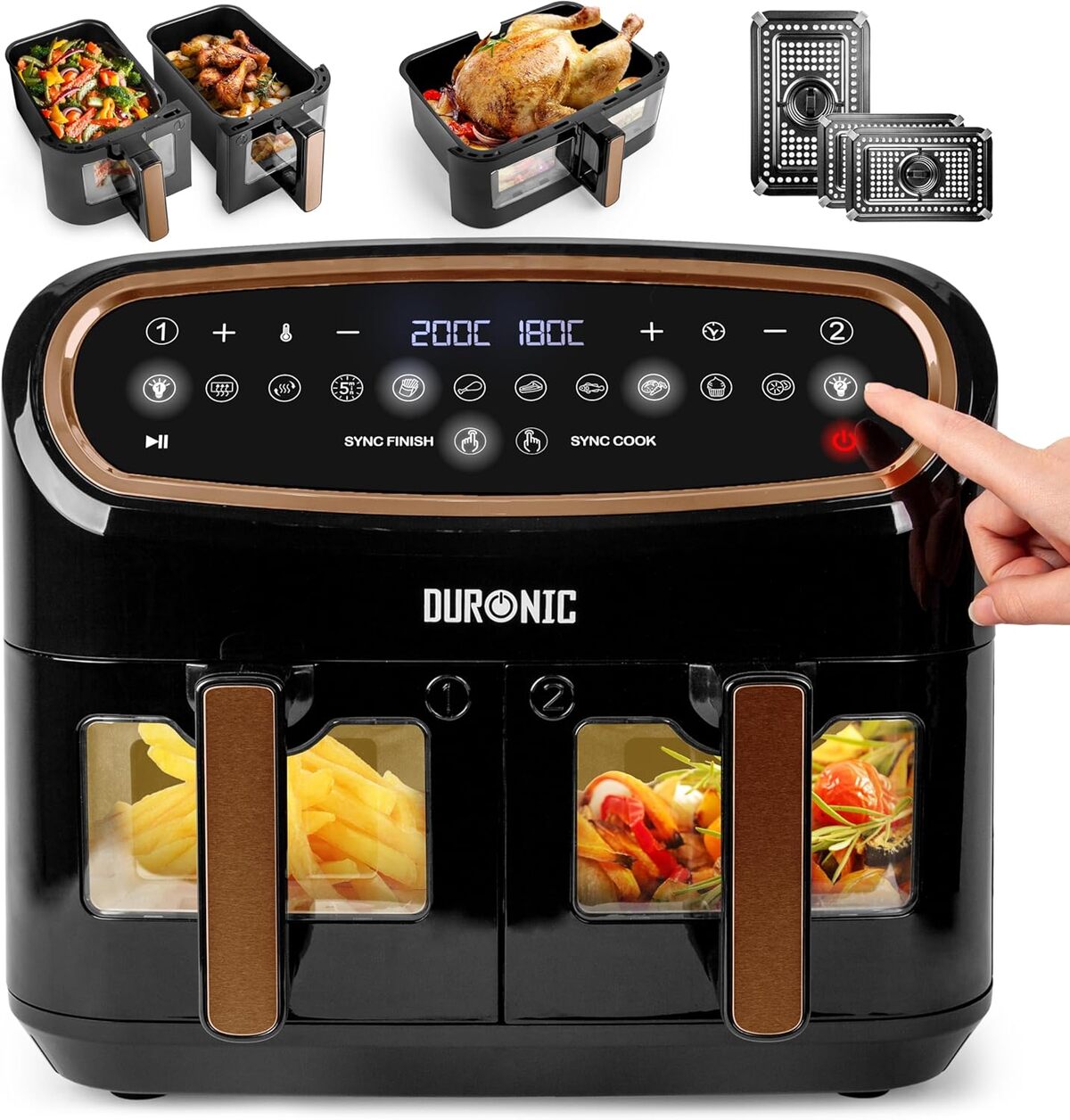 Test : duronic AF34 BG, la friteuse à air multi-tiroirs
