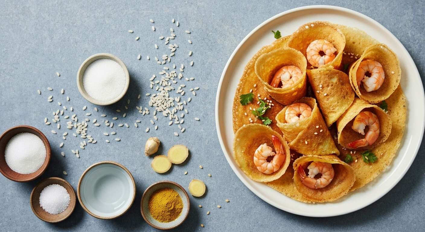Crêpes de riz aux crevettes : recette rapide et revisitée