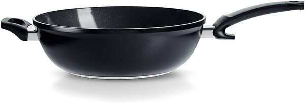 Fissler 100-821-32-100/0 Ceratal Orbit Black Grande Poêle Wok en Aluminium (32 cm, 6 l), Revêtement Antiadhésif en Céramique, Bord Haut, Sans PFAS ou PTFE, Fabrication Allemande, Compatible Induction