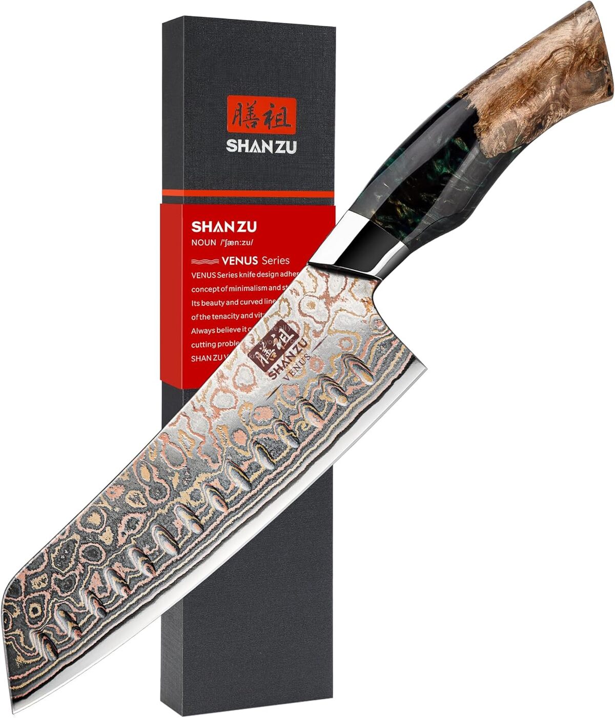 Test : couteau Santoku SHAN ZU Damas 18 cm