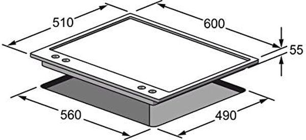 Kaiser Plaque de cuisson en acier inoxydable 60 cm, autosuffisante gaz fabricant de luxe 3,8 kW Wok plaque de cuisson au gaz réchaud à gaz du gaz gaz naturel et gaz propane