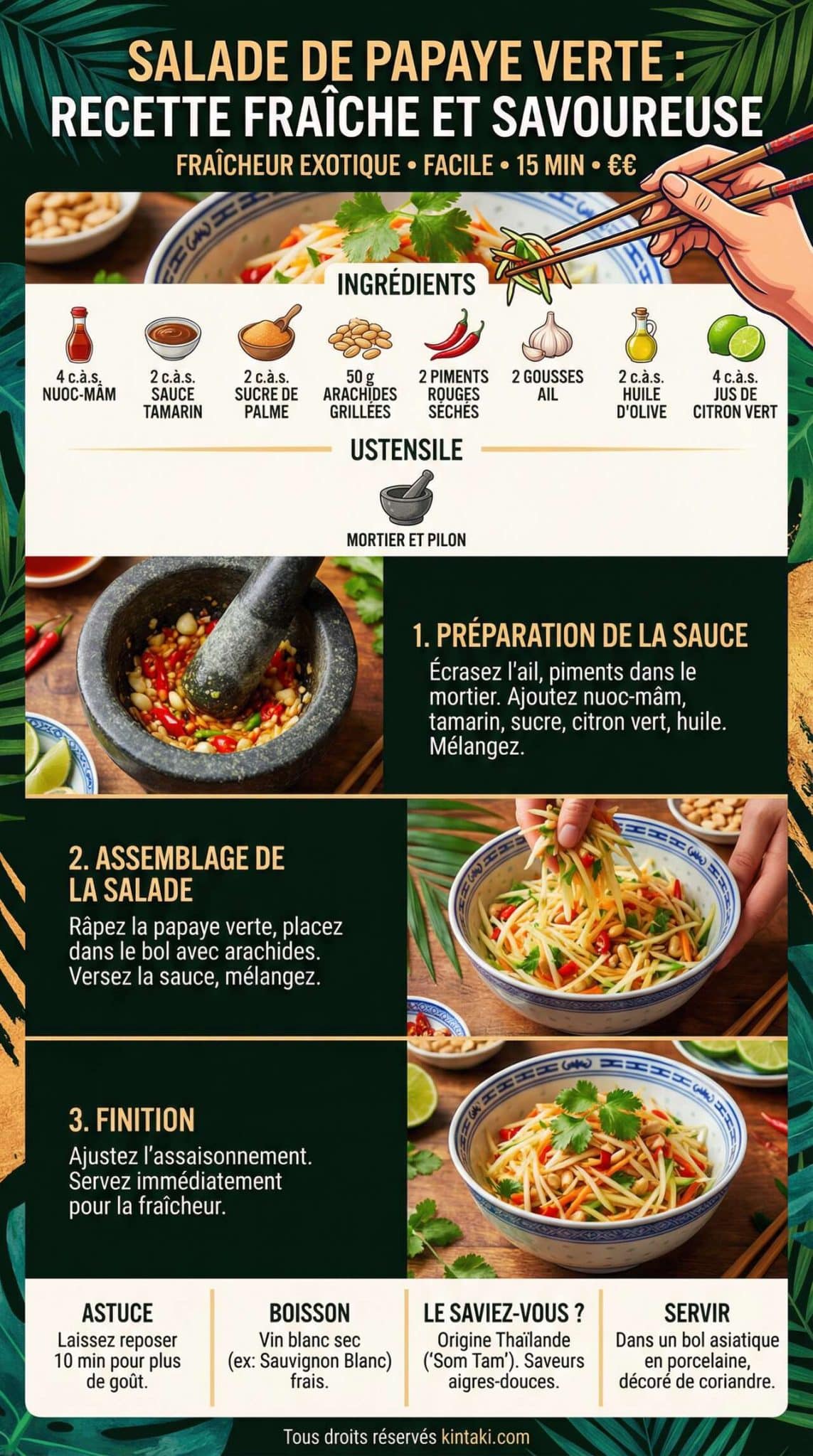 Fiche recette Salade de Papaye Verte : recette Fra&icirc;che et Savoureuse