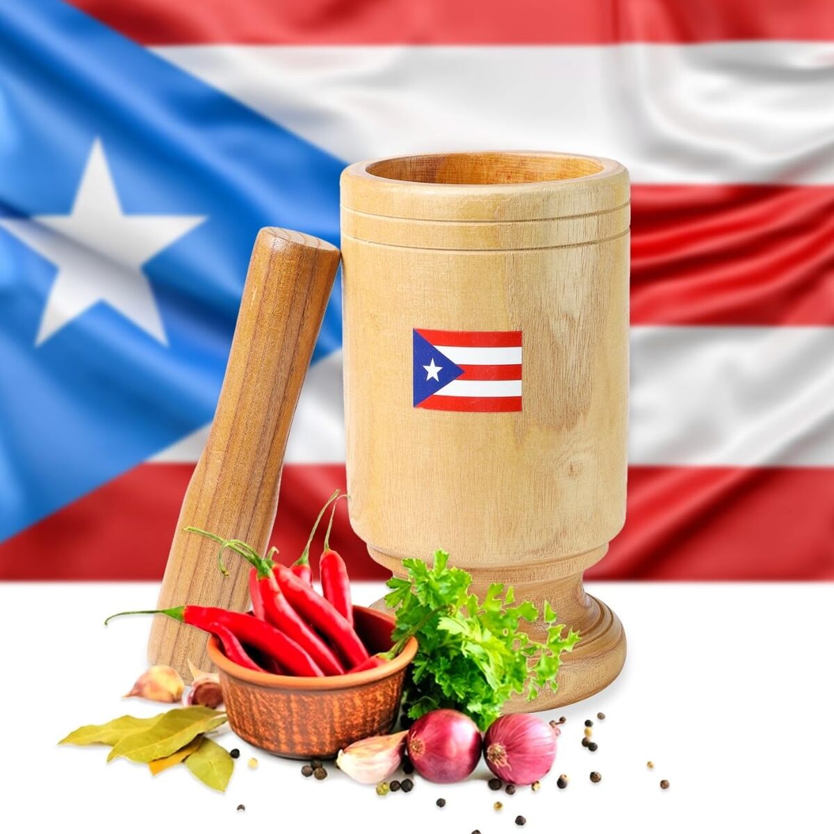 Avis sur le mortier et pilon en bois de grande taille Porto Rico