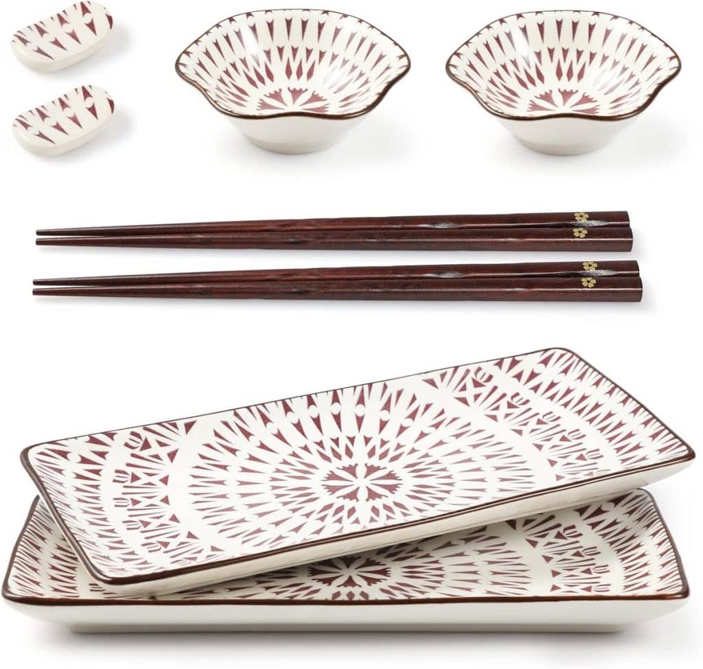 Avis sur le set d'assiettes à sushi tournesol Mallyu