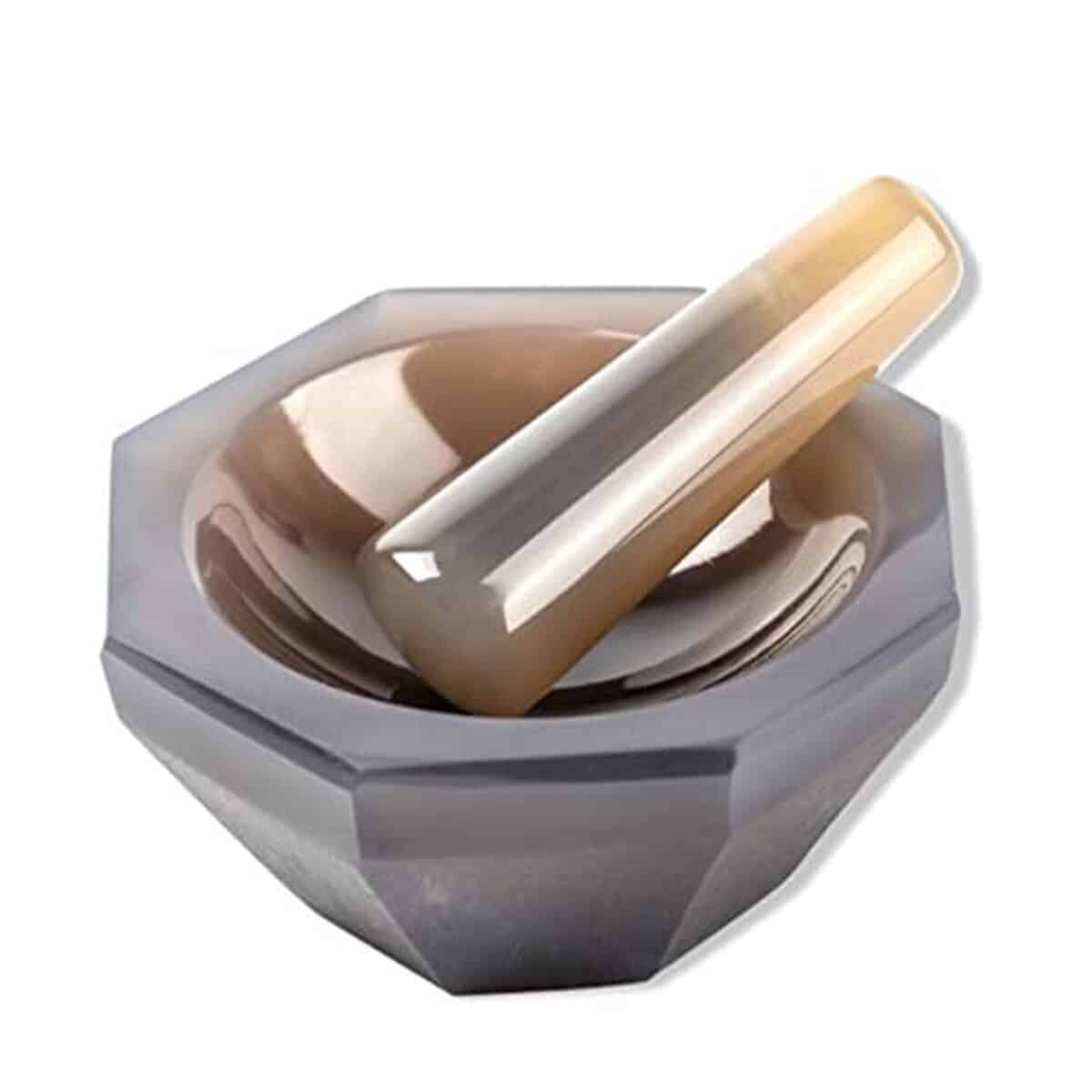 Test de l'ensemble mortier-pilon agate SagaSave