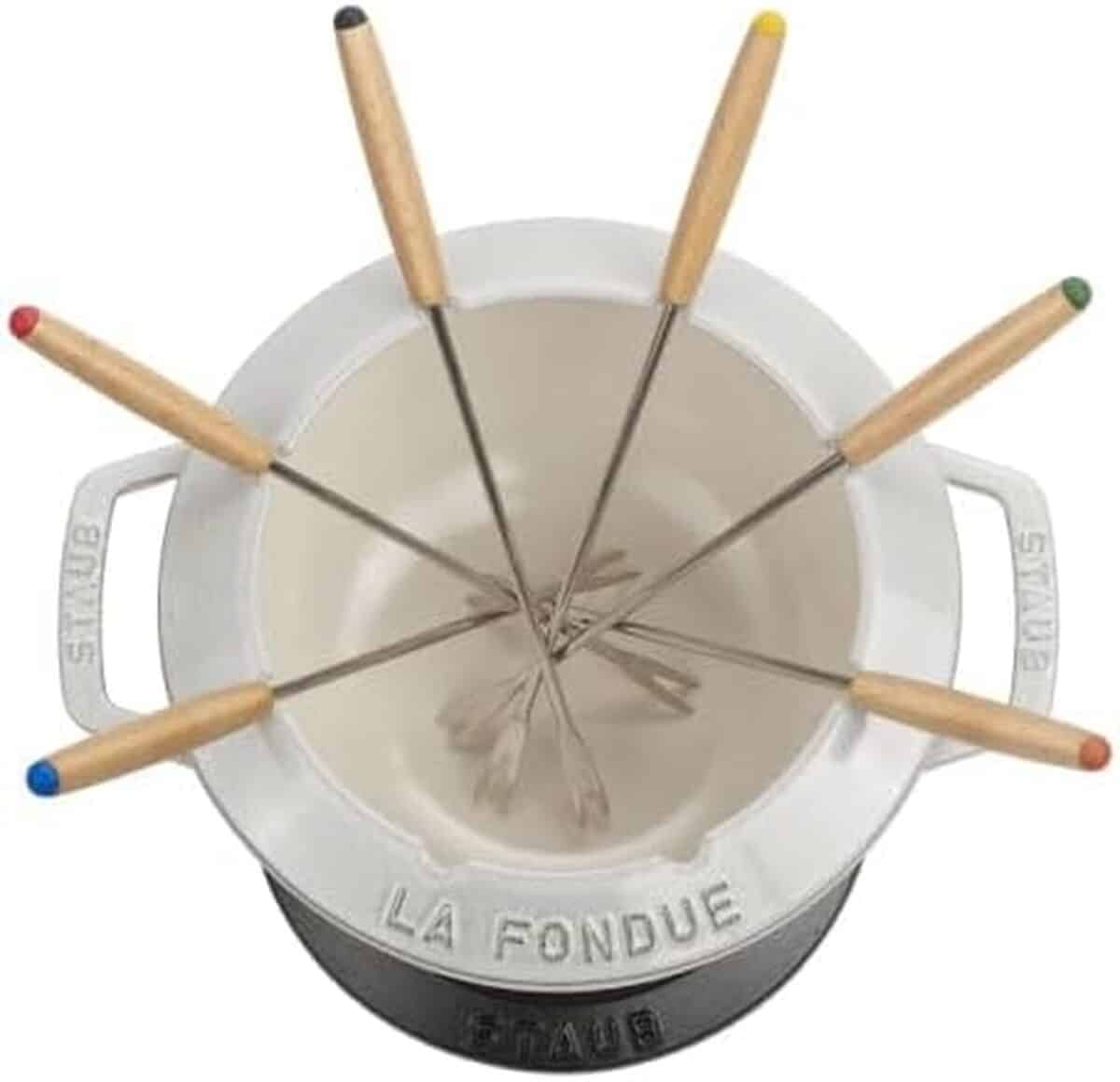 Test : ensemble à fondue en fonte Staub 20 cm truffe blanche