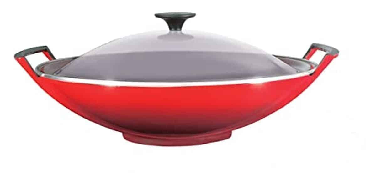 Test : wok en fonte Le Creuset 36 cm, cerise