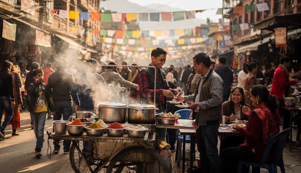 Momos : raviolis et sauce piquante Momos : raviolis et sauce piquante