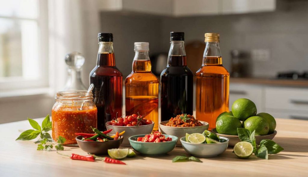 Sauces et condiments thaï indispensables pour la cuisine