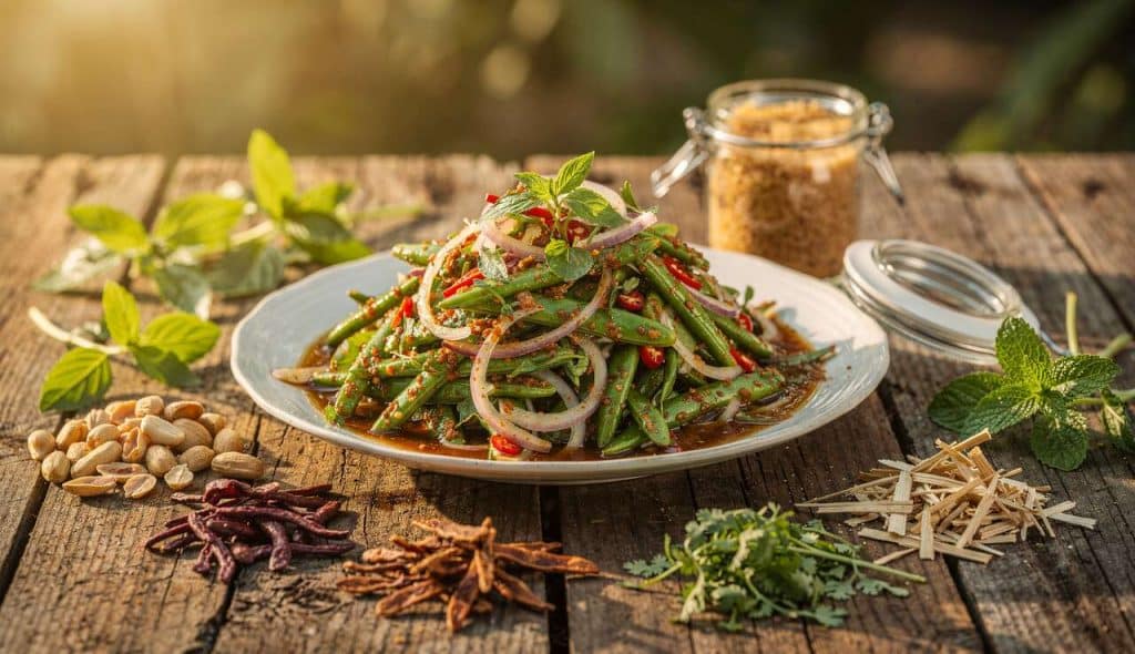 Salade thaïe de haricots ailés : recette exotique et savoureuse