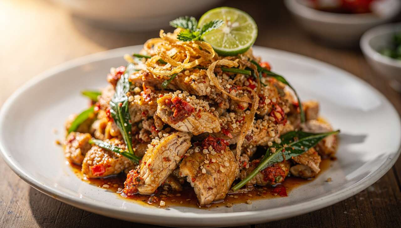 Laab : salade thaïe de poulet épicée