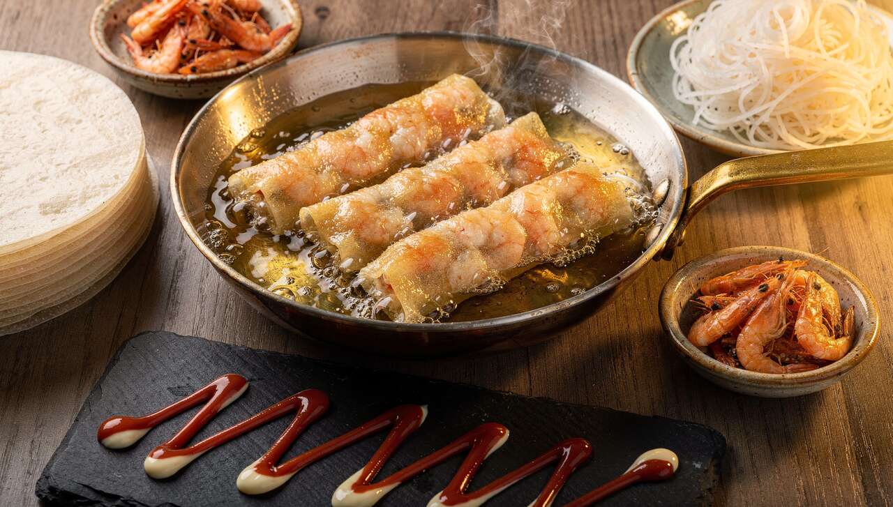 Rouleaux Frits aux Crevettes : recette Sauce Mayo-Sriracha