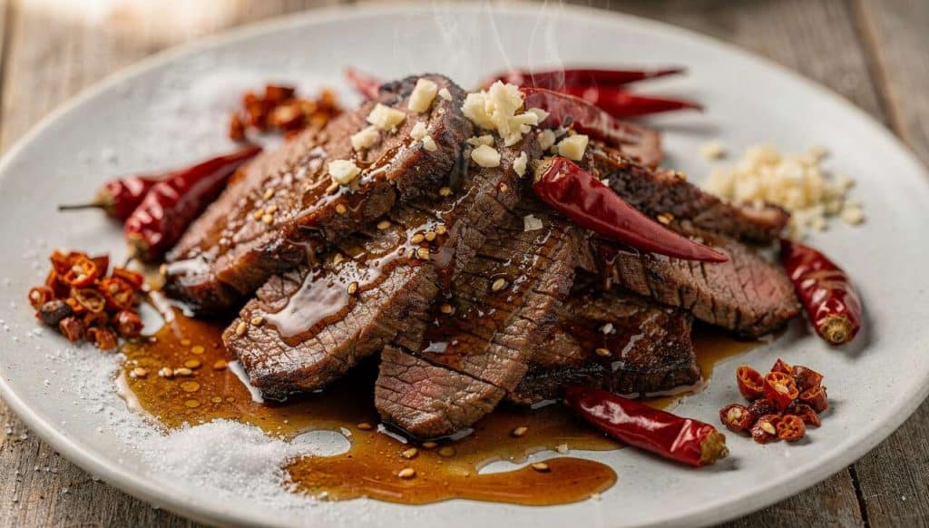 Bœuf grillé à la sauce au piment séché : recette épicée