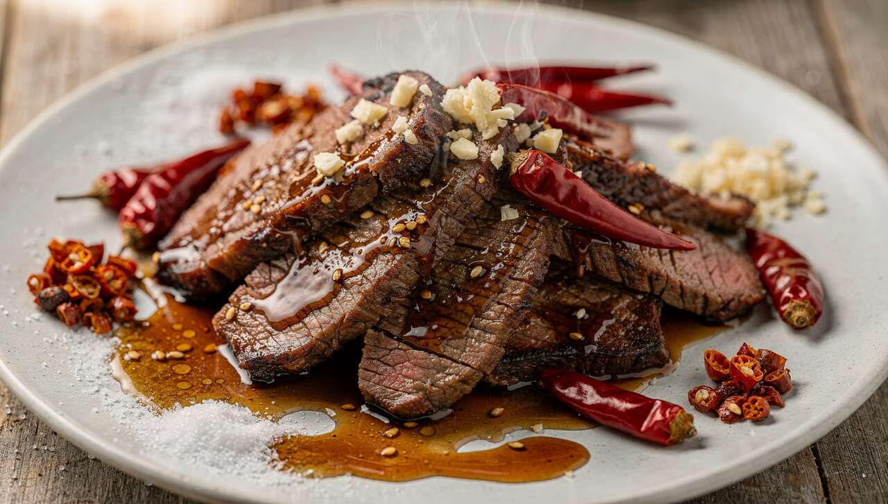 Bœuf grillé à la sauce au piment séché : recette épicée