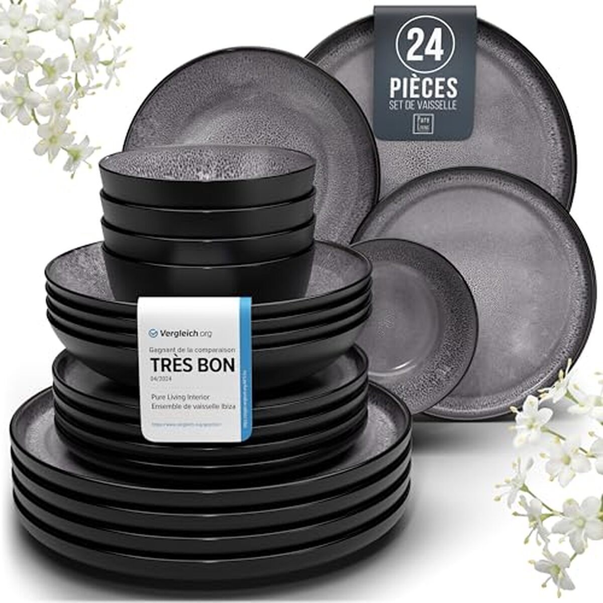 Avis sur le service de table méditerranéen Pure Living faïence 24 pièces