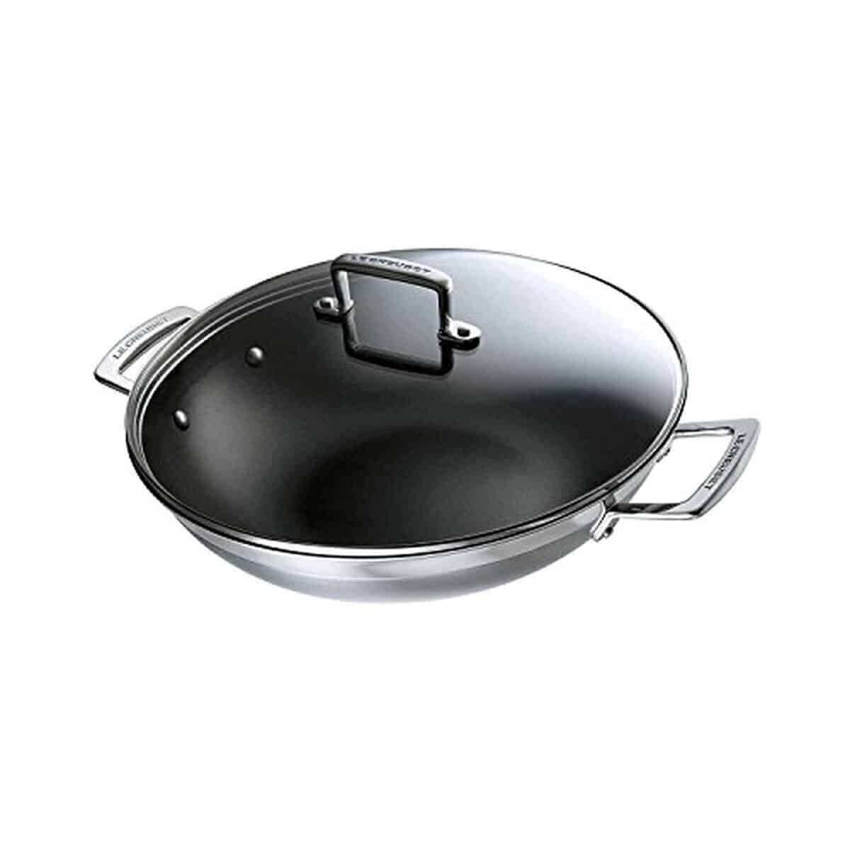 Test du wok anti-adhérent Le Creuset 30 cm inox 3-ply