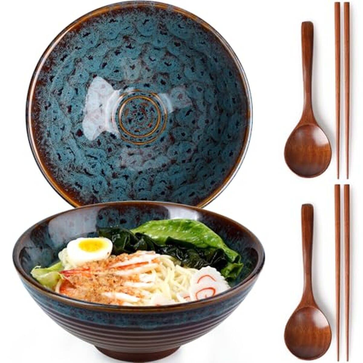 Avis sur les bols à ramen en céramique de NUTRIUPS (queue de paon)