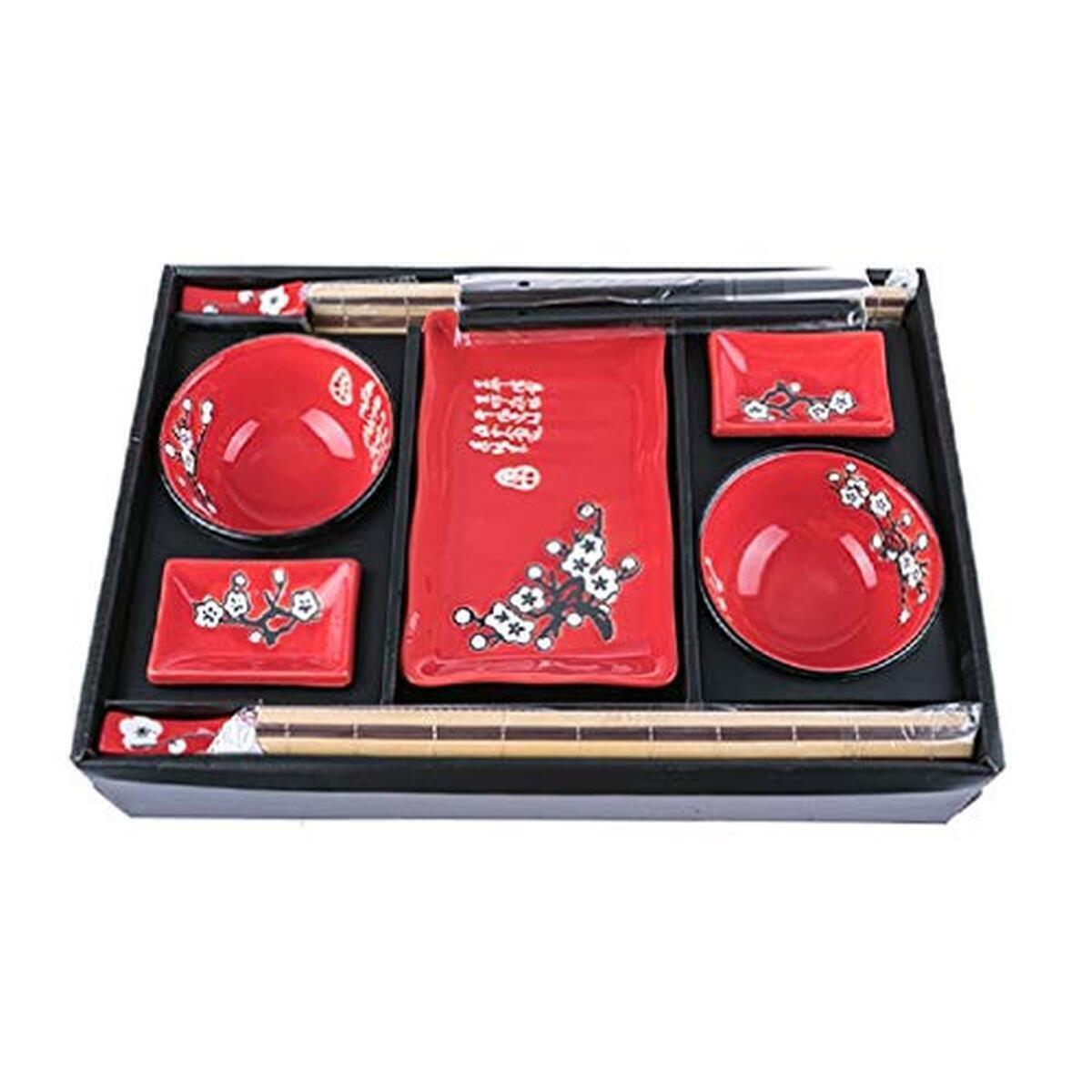 Test du service de table japonais rouge lachineuse : élégance asiatique pour deux