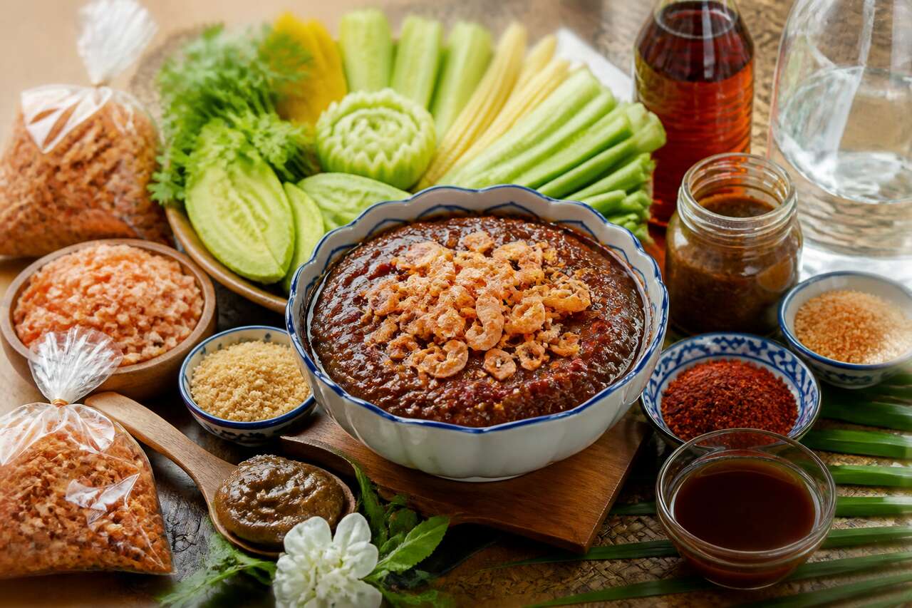 Recette Nahm Prik Kapi : tamarind et piment doux