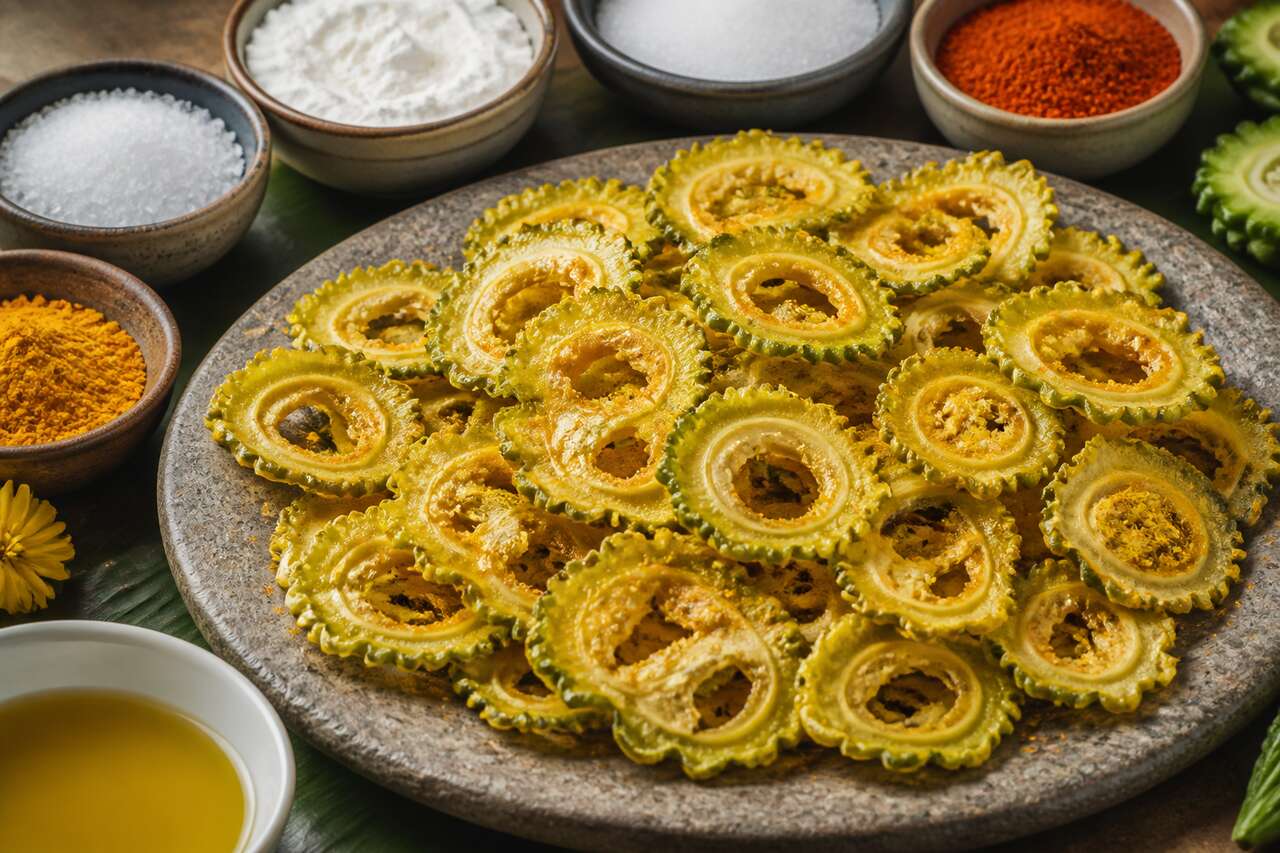 Recette : chips de concombre amer au curcuma