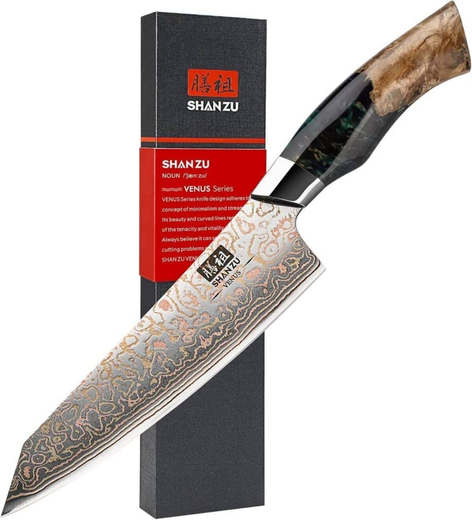 Test du couteau de chef Damas 20 cm SHAN ZU Venus Series