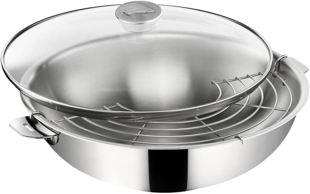 Test du wok 30cm avec couvercle en verre
