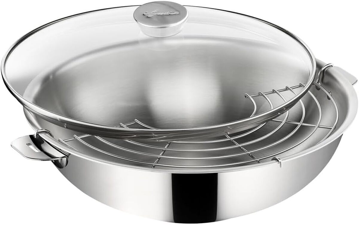 Test du wok 30cm avec couvercle en verre