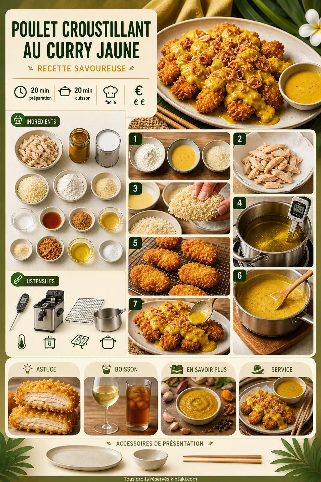 Fiche recette Poulet croustillant au curry jaune : recette savoureuse Fiche recette Poulet croustillant au curry jaune : recette savoureuse