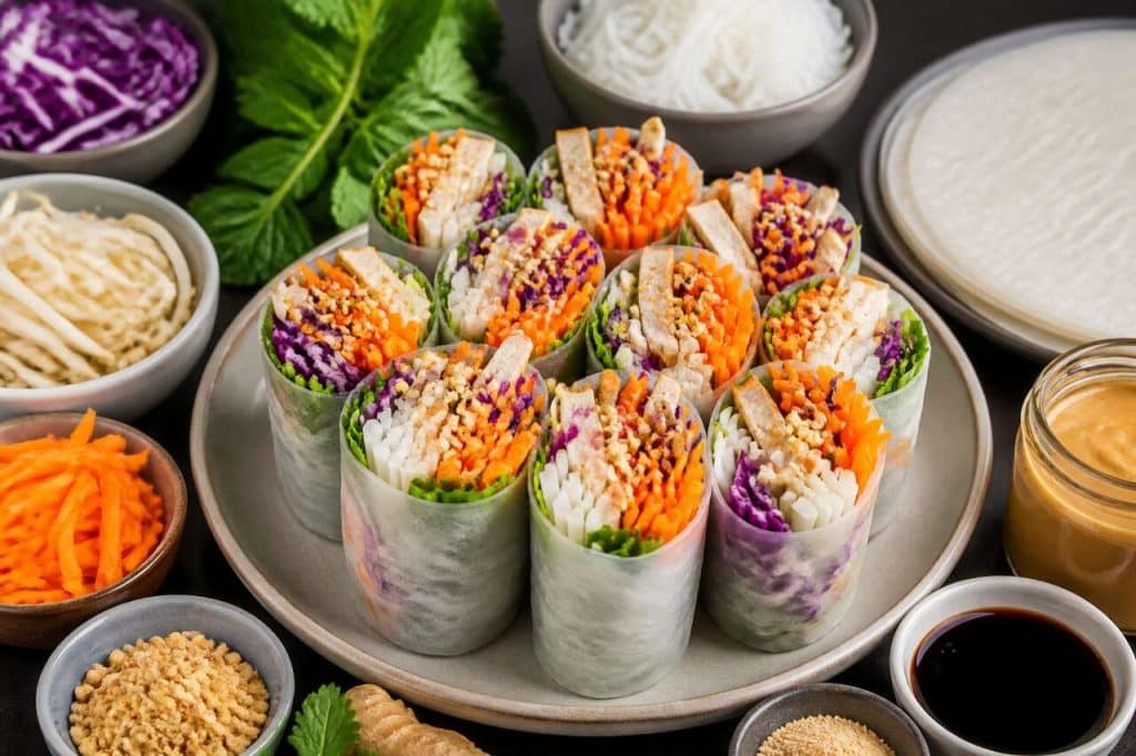 Rouleaux de printemps aux légumes : recette végétarienne savoureuse