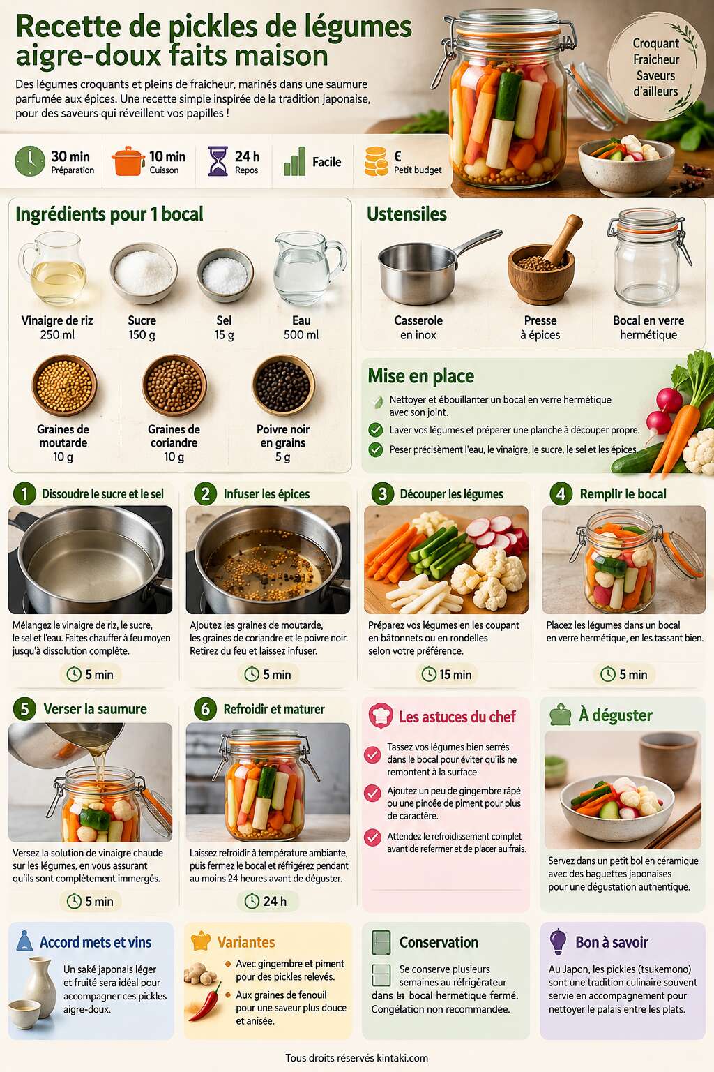 Fiche recette Recette de pickles de légumes aigre-doux faits maison Fiche recette Recette de pickles de légumes aigre-doux faits maison
